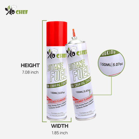 Jo Chef Butane Fuel Refill, 150 mL (5.07 fl oz)