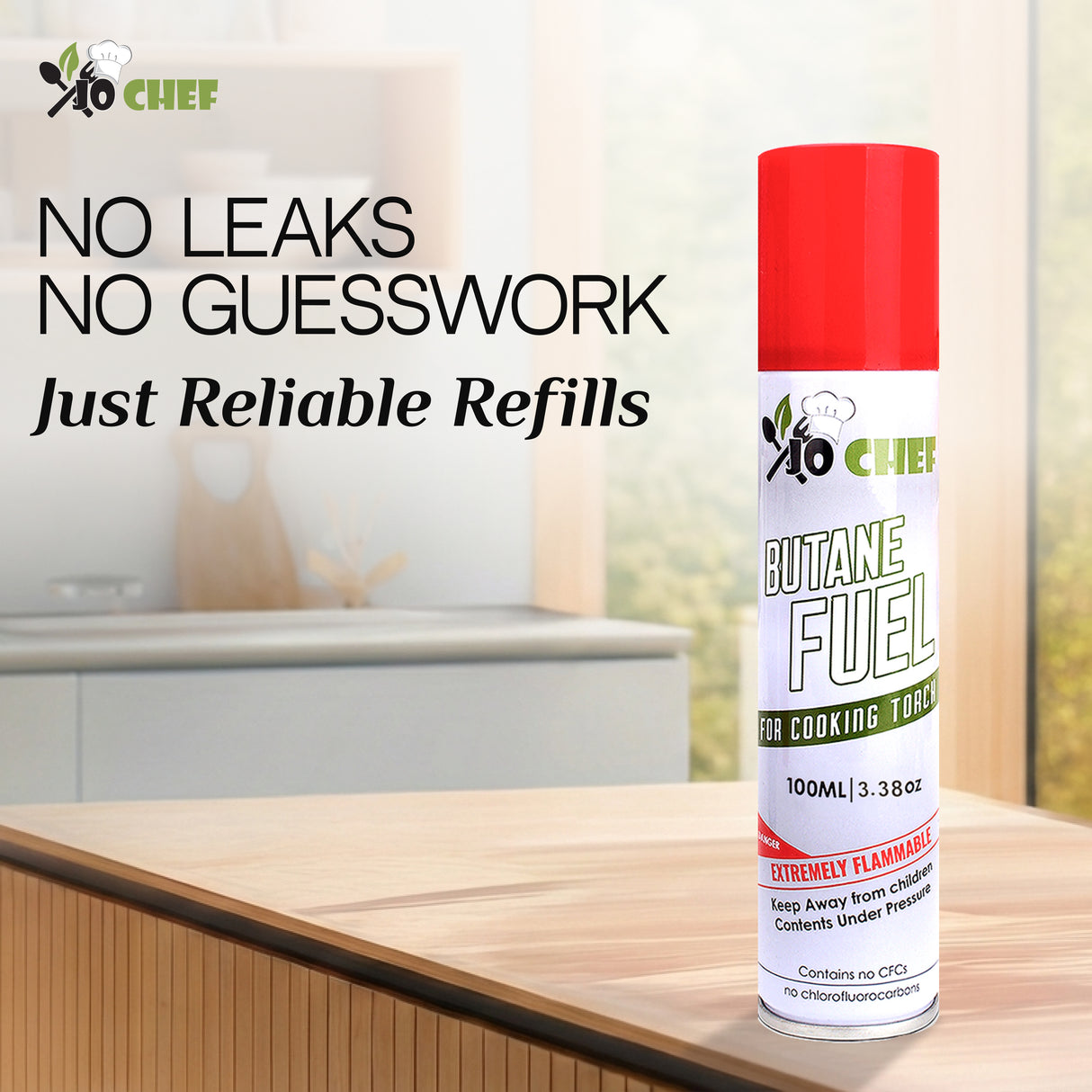 Jo Chef Butane Fuel Refill, 100 mL (3.38 oz)